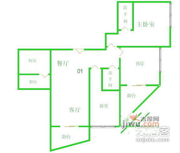 方圆月岛3室2厅2卫160㎡户型图