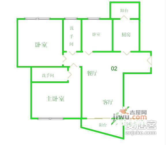 方圆月岛3室2厅2卫160㎡户型图