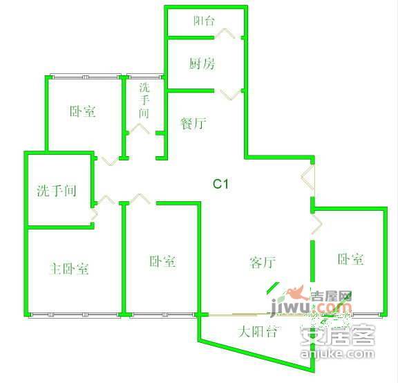 方圆月岛4室2厅2卫158㎡户型图