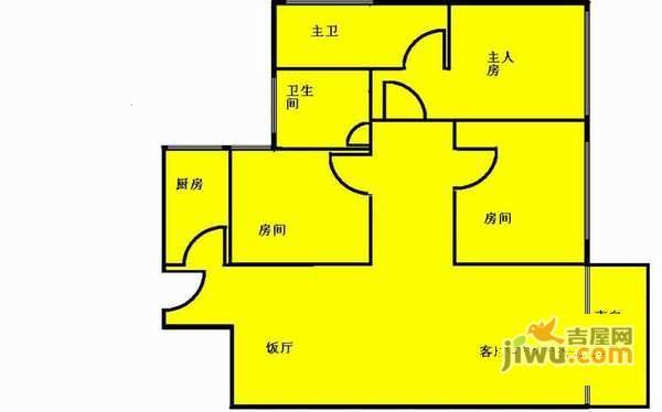 怡港花园3室1厅1卫111㎡户型图