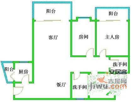 怡港花园3室2厅2卫130㎡户型图