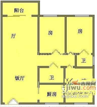 怡港花园3室2厅2卫130㎡户型图