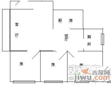 天鹅花苑3室2厅1卫98㎡户型图