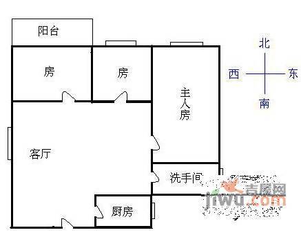 天鹅花苑3室1厅1卫101㎡户型图