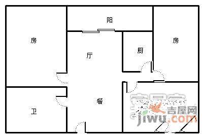 时代花生3室1厅1卫100㎡户型图