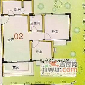 顺德碧桂园绿茵居2室2厅1卫78㎡户型图