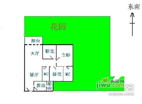 顺德碧桂园绿茵居2室2厅1卫78㎡户型图