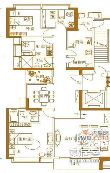 隽峰苑4室2厅3卫222㎡户型图