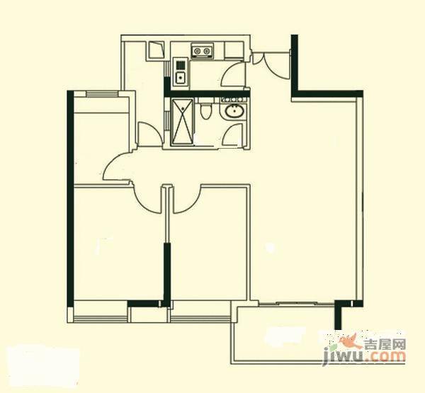 隽峰苑2室1厅1卫63㎡户型图