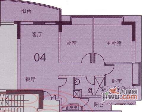 隽峰苑3室1厅1卫88㎡户型图