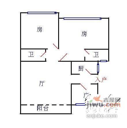 祈福新邨D区3室2厅2卫135㎡户型图