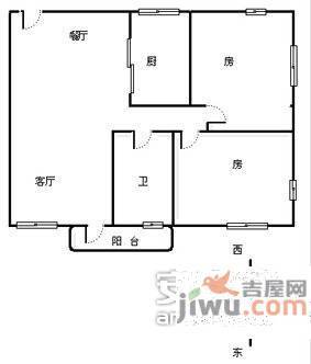 侨源山庄2室2厅1卫85㎡户型图