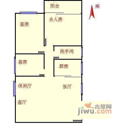 侨源山庄3室2厅1卫113㎡户型图