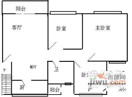 中海康城花园3室2厅1卫108㎡户型图