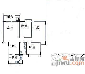 中海康城花园3室2厅1卫108㎡户型图