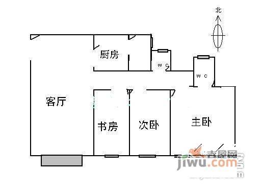 中海康城花园3室2厅2卫127㎡户型图