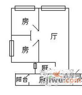 富基广场2室2厅1卫86㎡户型图