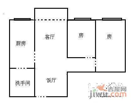 富基广场2室1厅1卫84㎡户型图