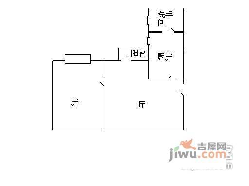 富基广场1室1厅1卫54㎡户型图