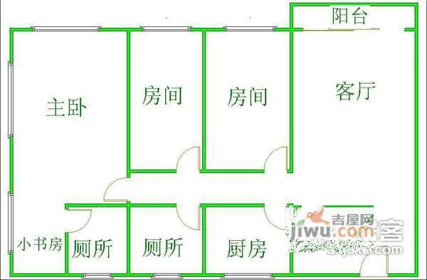 朗晴居3室2厅2卫户型图