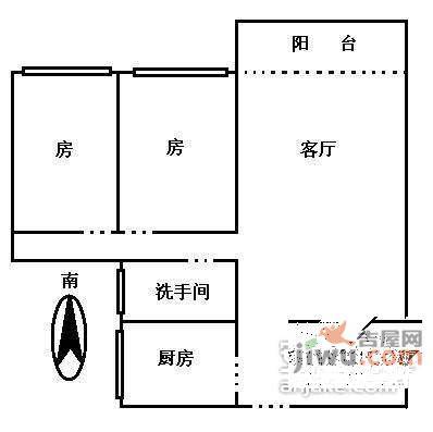 朗晴居2室2厅1卫86㎡户型图