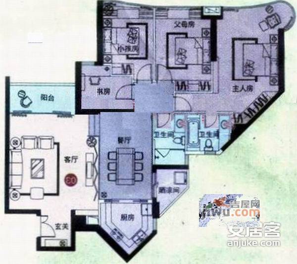 华标涛景湾4室2厅2卫220㎡户型图