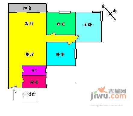 纵横缤城花园3室1厅1卫160㎡户型图