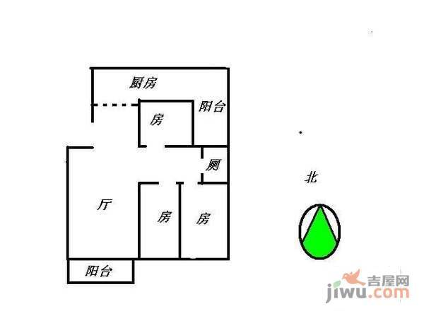 纵横缤城花园3室2厅2卫117㎡户型图