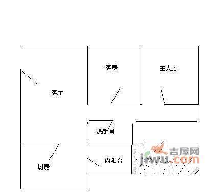 丽江花园2室1厅1卫80㎡户型图