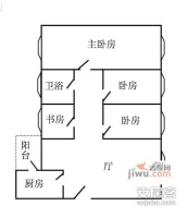 丽江花园3室1厅1卫109㎡户型图