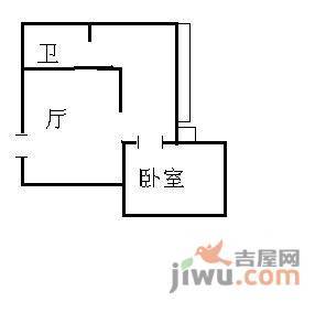 瑞宝花园1室1厅1卫43㎡户型图