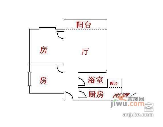 瑞宝花园2室1厅1卫81㎡户型图