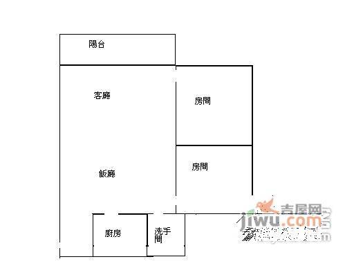 中怡城市花园2室2厅1卫90㎡户型图