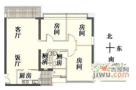 中怡城市花园3室2厅1卫131㎡户型图