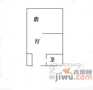 中怡城市花园1室1厅1卫43㎡户型图