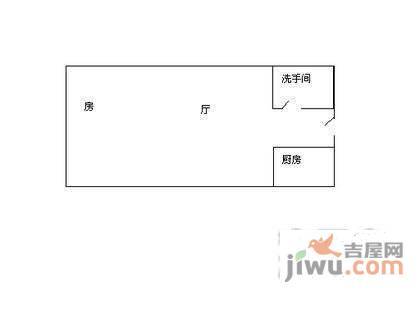 中怡城市花园1室1厅1卫43㎡户型图