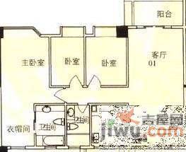 丽江花园左岸3室2厅2卫135㎡户型图