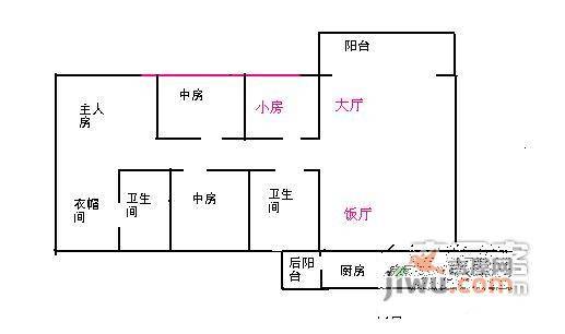 丽江花园左岸4室2厅2卫135㎡户型图