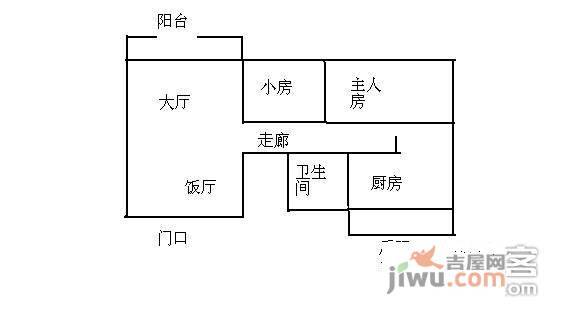 丽江花园左岸2室1厅1卫户型图