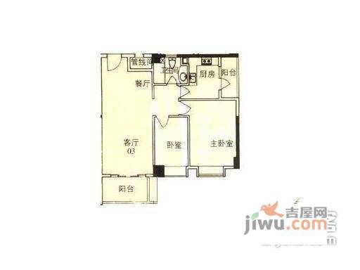 丽江花园左岸2室1厅1卫户型图