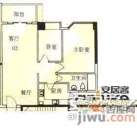 丽江花园左岸2室1厅1卫户型图