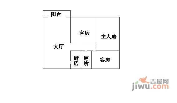 丽江花园左岸2室2厅2卫126㎡户型图