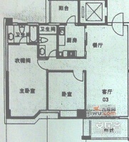 丽江花园左岸2室1厅2卫110㎡户型图