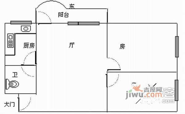 南洲花苑2室1厅1卫86㎡户型图