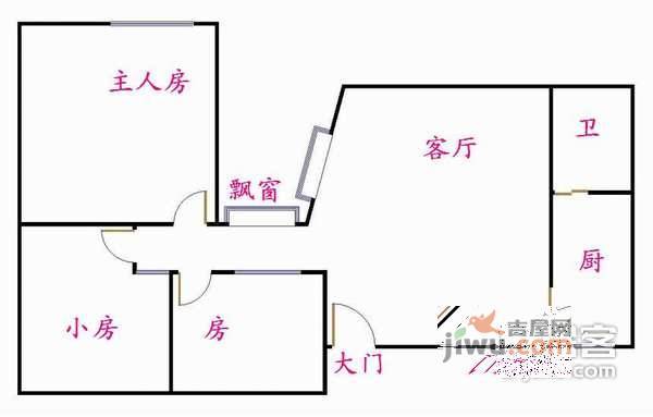 南洲花苑3室1厅1卫106㎡户型图