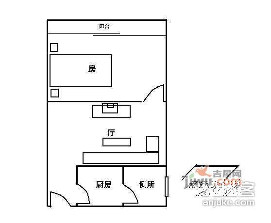 南洲花苑1室1厅1卫户型图