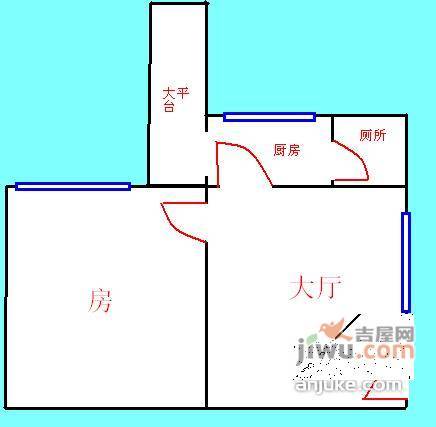 南洲花苑1室1厅1卫户型图