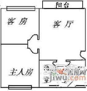 南洲花苑2室1厅1卫86㎡户型图