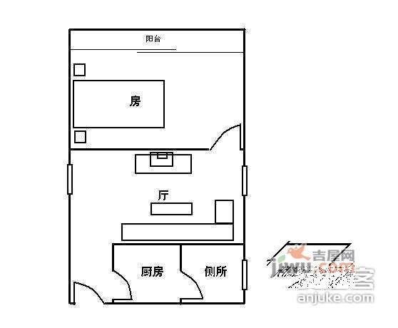 南洲花苑1室1厅1卫户型图