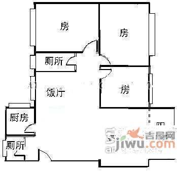 南洲花苑3室2厅1卫110㎡户型图